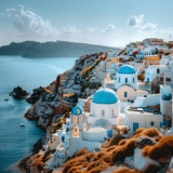 Mediterranean cruise destination with coastal scenery and blue waters